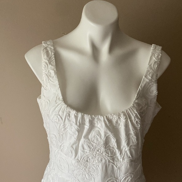 Evan Picone Women’s White Floral Cotton Sleeveless Fit And Flare Dress Size 14 - Picture 5 of 7